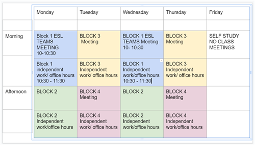 esl block 1 